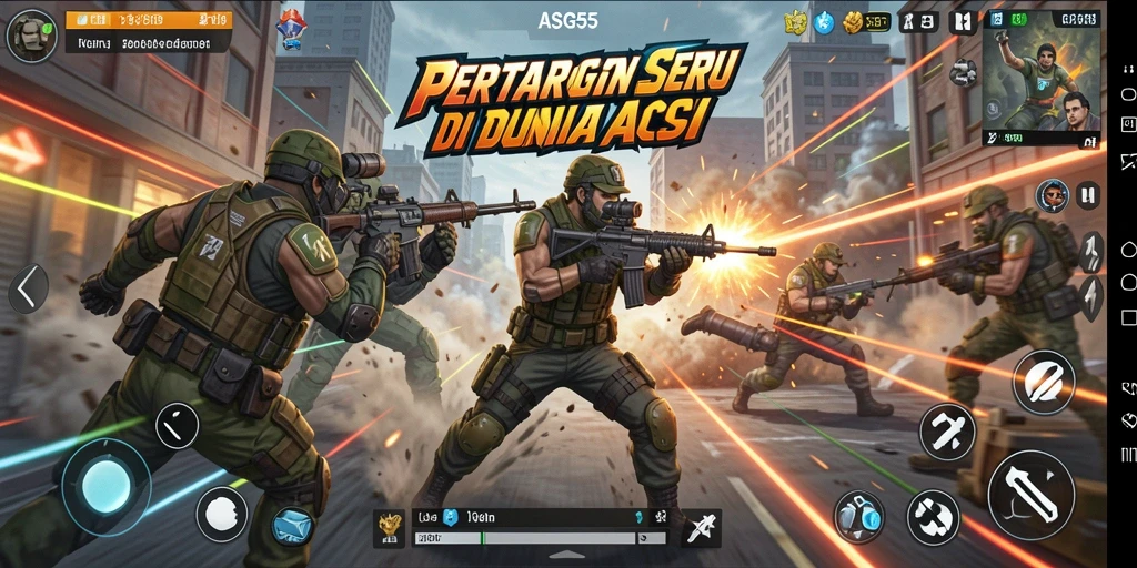 Tampilan gameplay ASG55 dengan aksi bertarung yang seru.