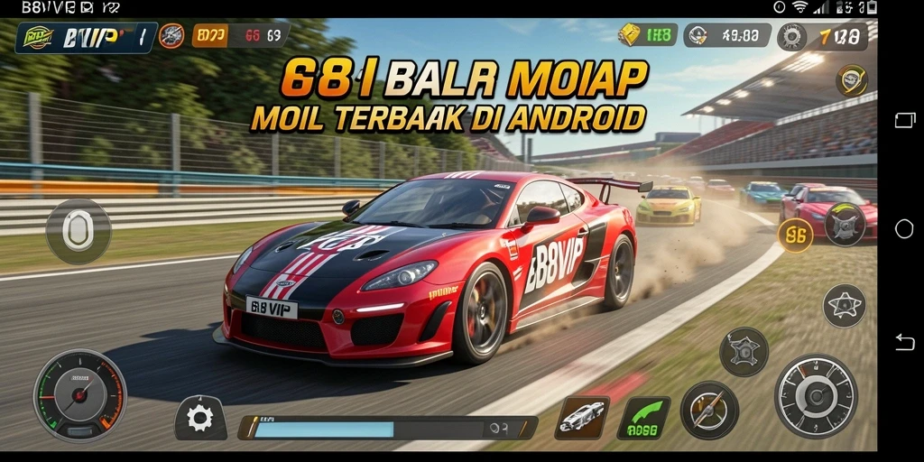 Tangkapan layar B8VIP menampilkan aksi balap yang mendebarkan dengan grafis menakjubkan.