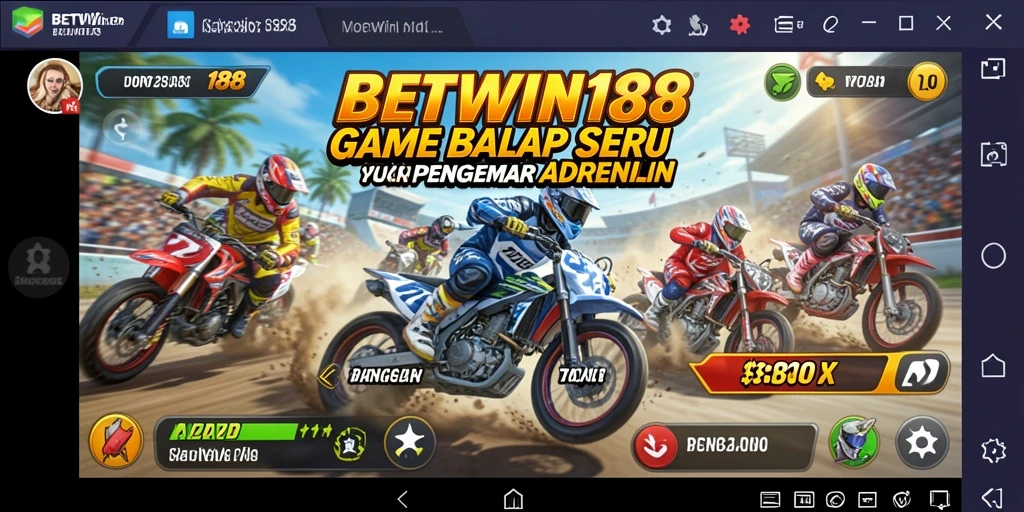 Tampilan gameplay balap seru di BETWIN188 dengan mobil yang melaju kencang.