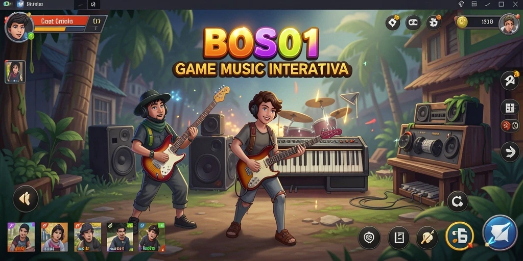 Tampilan gameplay BOS01 yang dinamis dan berwarna.