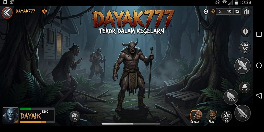 Screenshot gameplay DAYAK777 dengan suasana yang mencekam dan menakutkan.