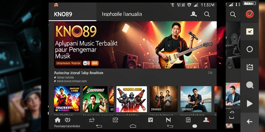 Tampilan gameplay KNO89 yang menunjukkan koleksi musik yang beragam.