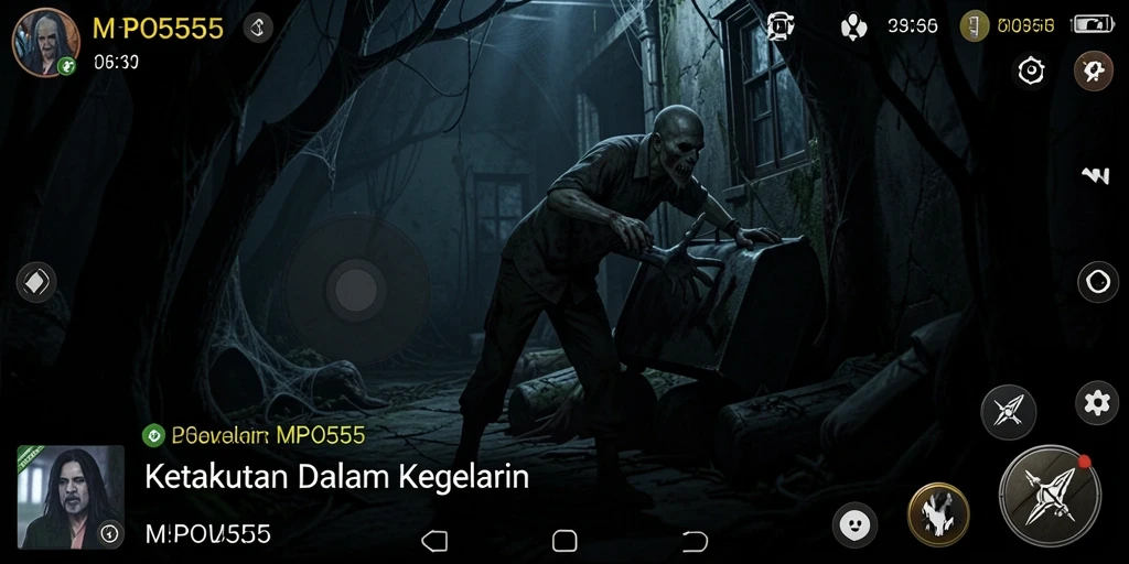 Tampilan menakutkan dari gameplay MPO555 dengan suasana Horror yang kental.