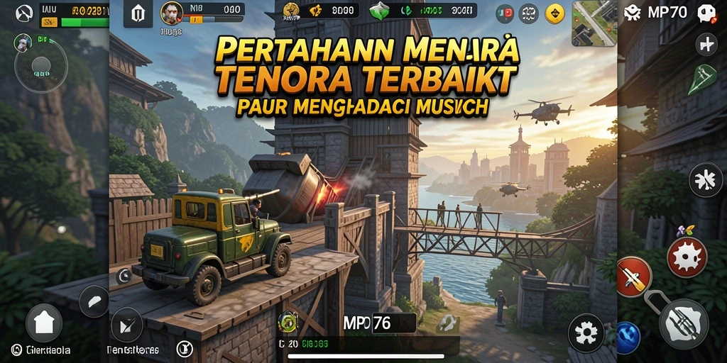 Tampilan gameplay seru di MPO76 dengan menara yang siap bertahan.