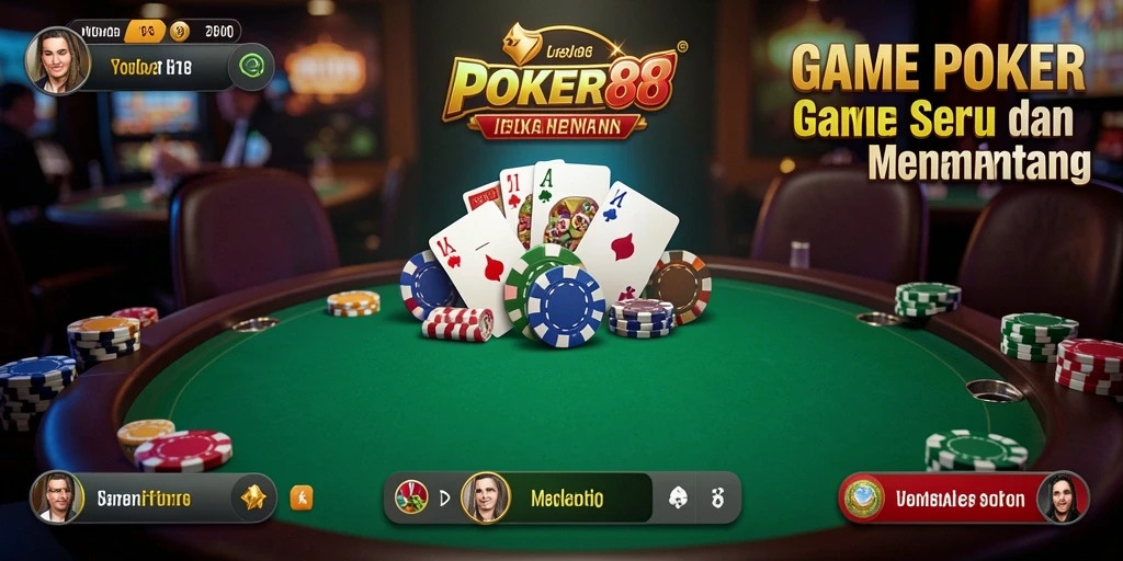 Screenshot gameplay POKER88 yang menunjukkan aksi seru permainan poker.
