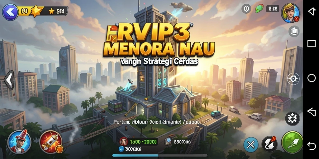 Screenshot gameplay RVIP3 menunjukkan aksi pertahanan menara yang mendebarkan.
