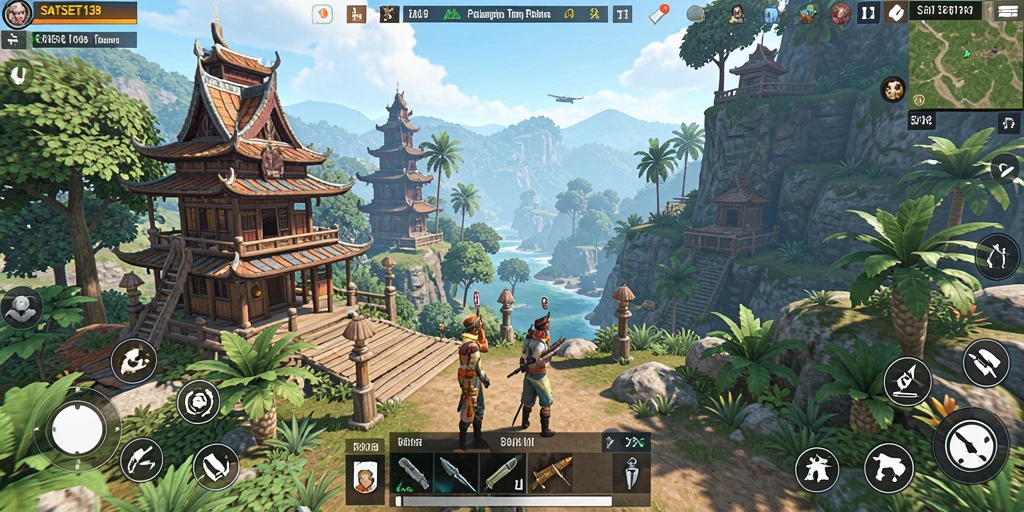 Screenshot gameplay SATSET138 menampilkan eksplorasi dunia terbuka yang mengesankan.