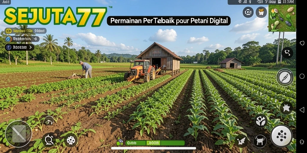 Tampilan gameplay <strong>SEJUTA77</strong> yang menampilkan keindahan ladang pertanian.