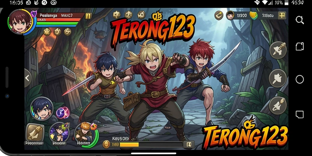 Tampilan gameplay menakjubkan dalam dunia anime yang penuh warna.