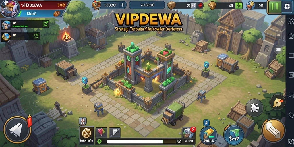 Tangkapan layar gameplay VIPDEWA menunjukkan aksi menegangkan Tower Defense.